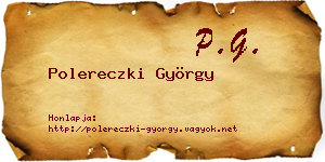 Polereczki György névjegykártya
